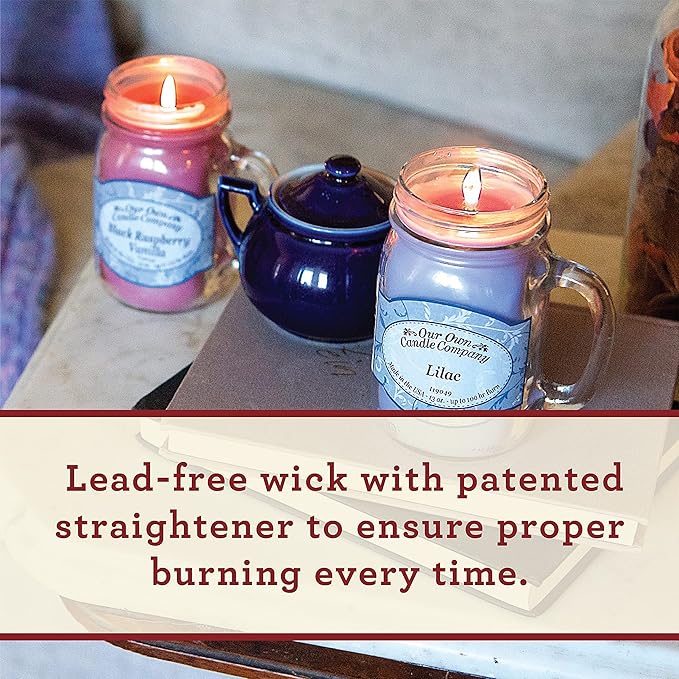 Our Own Candle Company Lavender Chamomile Scented Mason Jar Candle, 100 Hour Burn Time, Made in The USA - 13 Ounces