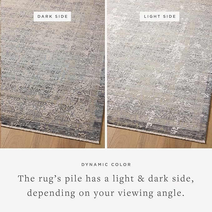 Loloi Amber Lewis Alie Collection ALE-04 Sky/Stone 2'-7'' x 7'-9'', .13'' Pile Height, Runner Rug