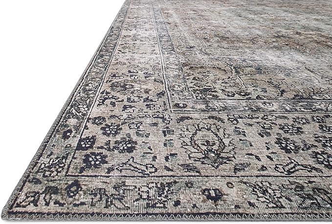 Loloi Layla Collection LAY-06 Taupe/Stone 2'-6" x 12'-0" .13" Thick Runner Rug, Soft, Durable, Vintage Inspired, Distressed, Low Pile, Non-Shedding, Easy Clean, Printed, Living Room Rug