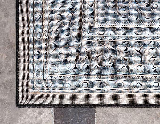 Unique Loom Reza Collection Traditional Persian Style Area Rug, 6 x 9 ft, Black/Beige