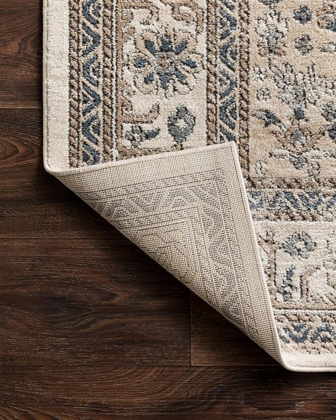 Loloi Teagan Collection TEA-02 Oatmeal/Ivory 3'-4" x 5'-7" Accent Rug, Large, Soft Neutral Rug, High-Traffic for Living Room, Bedroom, Home Office, Dining Area