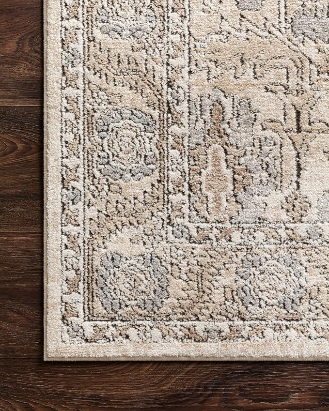 Loloi Teagan Collection TEA-03 Ivory/Sand 2'-8" x 4' Accent Rug, Large, Soft Neutral Rug, High-Traffic for Living Room, Bedroom, Home Office, Dining Area