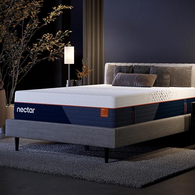 Nectar Ultra Hybrid 15” Twin Mattress - Medium Firm - Cooling Fibers & Temperature Regulating Material - 4” Pressure Relief Layer - Zoned Ergonomic Support Layer - 365-Night Mattress Trial