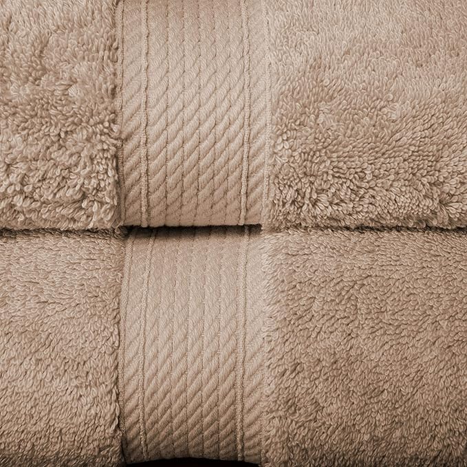 Superior Egyptian Cotton Pile 10 Piece Towel Set, Includes 2 Bath, 4 Hand, 4 Face Towels/Washcloths, Ultra Soft Luxury Towels, Thick Plush Essentials, Guest Bath, Spa, Hotel Bathroom, Latte