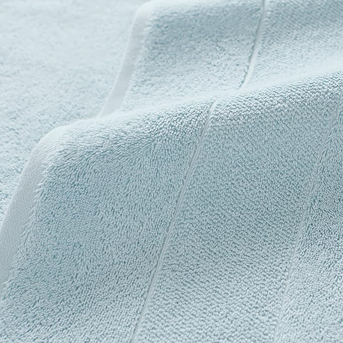 Aston & Arden Aegean Terry Hand Towels - Set of 4 - Ringspun Turkish Cotton Thick and Soft Absorbent Luxury Hotel and Spa Bathroom Towel, 600 GSM, 18 x 32 in, Sterling Blue