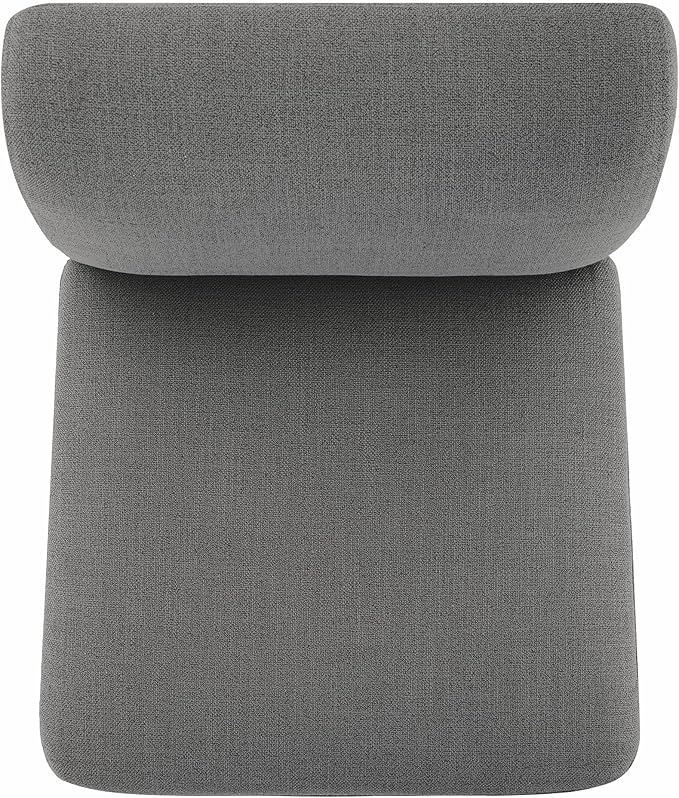 CHITA Dining Chairs with Casters Set of 2, FSC Certified Upholstered Armless Modern Rolling Dining Chairs with Rollers for Bedroom Reading Room Living Room, Grey