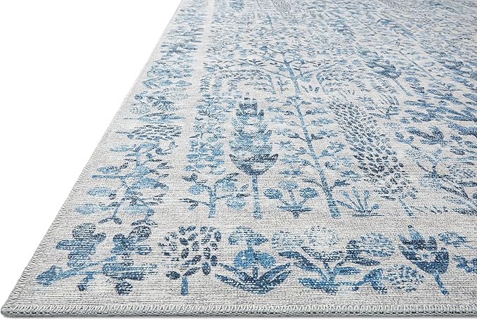 Loloi Rifle Paper Co. Maison Collection MAO-07 Blue 2'-0" x 5'-0", .19" Pile Height, Accent Rug