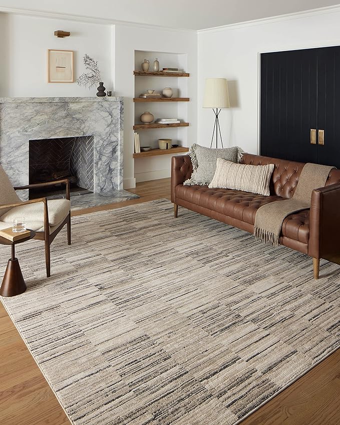 Loloi Darby Collection DAR-01 Charcoal/Sand 5'-3" x 7'-6" Area Rug