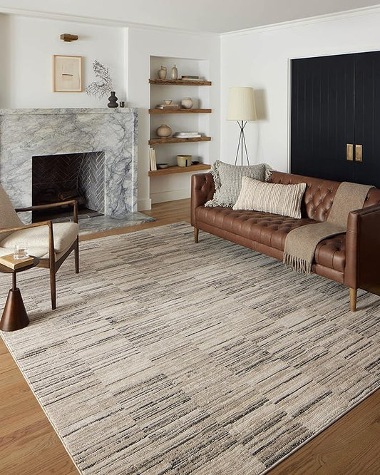 Loloi Darby Collection DAR-01 Charcoal/Sand 2'-7" x 12'-0" Runner Rug