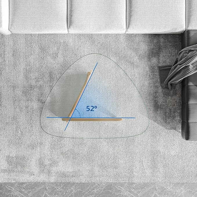 Noguchi Table Triangle Glass Coffee Table Vintage Glass End Table, Solid Wood Base and Triangle Clear Glass Top Modern End Table for Living Room, Patio, Study