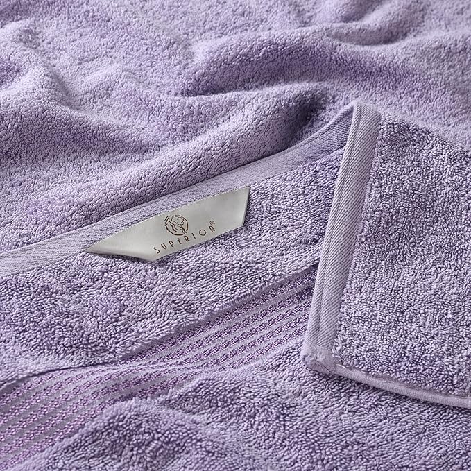 Superior Egyptian Cotton 9-Piece Towel Set, Assorted Towels for Home Bathroom, Guest Bath Decor Essentials, Includes 3 Bath, 3 Hand, 3 Face Towels/Washcloths, Quick Dry, Absorbent - Royal Purple