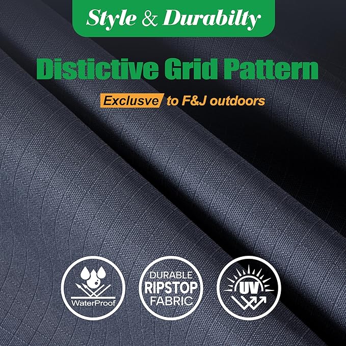 F&J Outdoors Patio Chair Covers, Heavy Duty Waterproof UV Resistant Outdoor Large Deep Seat Lounge Chair Club Chair Cover, Grey, 2Pack, 40" W x 40" D x 36" H