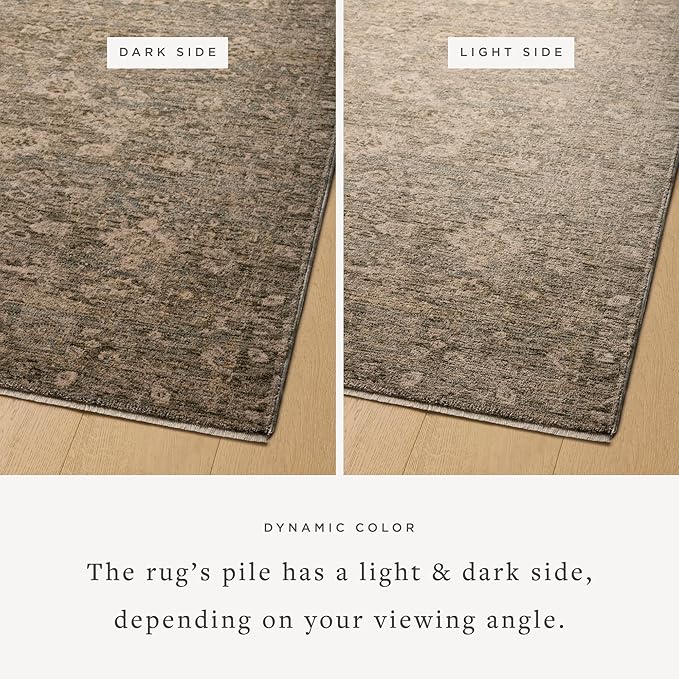 Loloi Magnolia Home by Joanna Gaines Junie Collection JUE-06 Lagoon/Natural 3'-11" x 5'-7", .38" Pile Height, Accent Rug