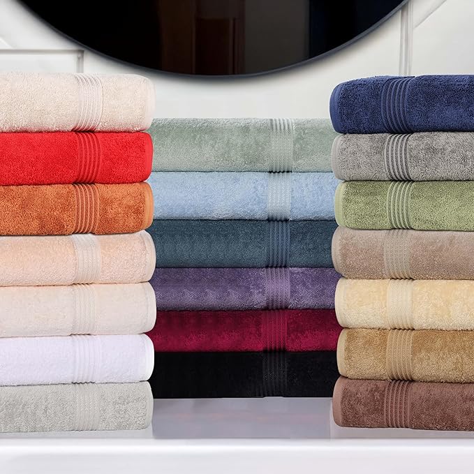 Superior Heritage Egyptian Cotton 3 Piece Towel Set, Assorted Absorbent Towels for Bathroom, Guest Bath, Luxury Home Decor Essentials, Includes 1 Bath, 1 Hand, 1 Face Towel/Washcloth, Taupe