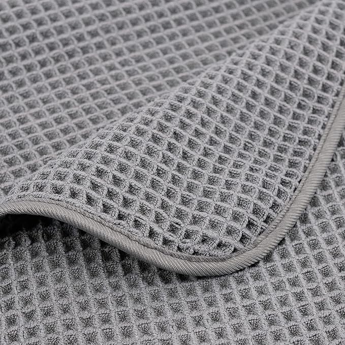 POLYTE 430 GSM Microfiber Quick Dry Lint Free Bath Sheet, 70 x 35 in, Set of 2 (Waffle Weave)
