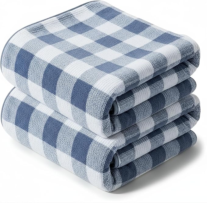2-Pack Microfiber Bath Towels (27x54 Inches) - Ultra Soft & Quick Dry, 3X Absorbency, Lightweight for Gym, Yoga, Travel & Spa - Perfect for Home, Fitness & Post-Workou