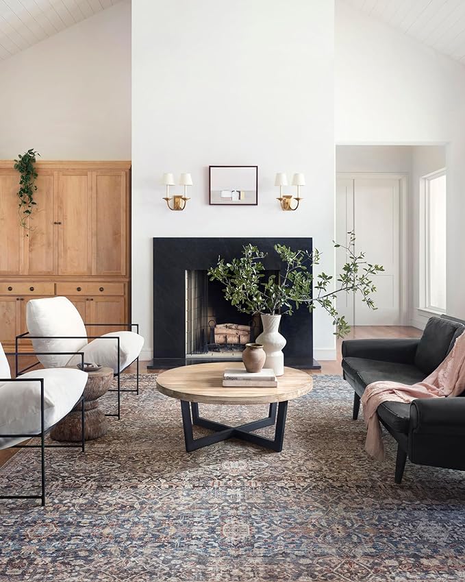 Loloi Chris Loves Julia Jules Collection JUL-06 Denim/Spice 3'-6'' x 5'-6'', .13" Pile Height, Accent Rug