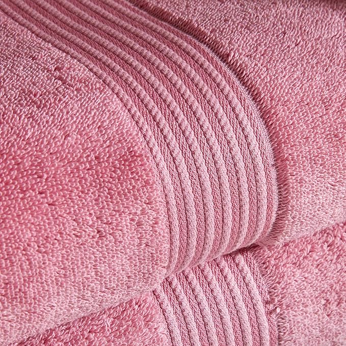 Christy Supreme Hygro 4 Piece Towel Set | Blush | 100% Luxury Supima Cotton | Ultra Soft | Super Absorbent | 650GSM | 2 Bath Towels 2 Hand Towels