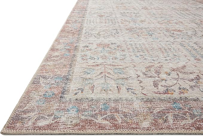 Loloi Rifle Paper Co. Maison Collection MAO-08 Cream 5'-0" x 5'-0" Round, .19" Pile Height, Accent Rug