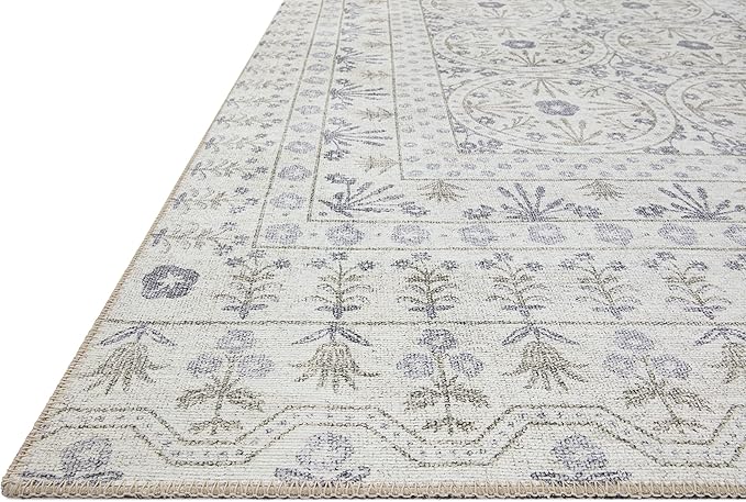 Loloi Rifle Paper Co. Maison Collection MAO-03 Rosette Ivory 2'-6" x 12'-0", .19" Pile Height, Runner Rug