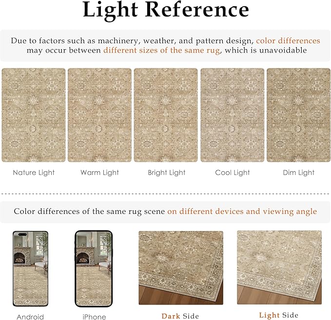 2x3 Brown Entryway Area Rug Machine Washable Doormat Kitchen Vintage Distressed Non Slip Carpet Indoor Traditional Floral Accent Throw Small Rug for Bathroom Office Bedroom Living Dining Room