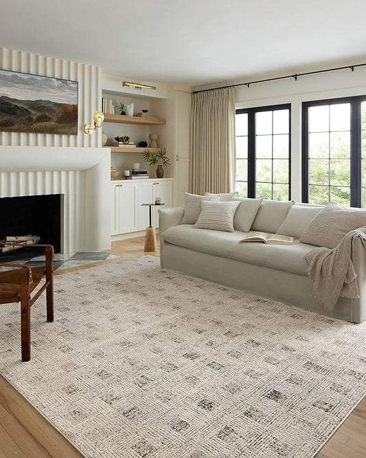 Loloi Kamala Collection KAM-01 Grey/Graphite 6'-7" x 9'-6" Area Rug