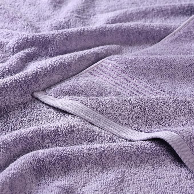 Superior Egyptian Cotton 6-Piece Towel Set, Bathroom Essentials, Towels For Bathroom, Apartment, Airbnb, Guest Bath, Face, Hand, Bath Towels, Washcloths, Absorbent, Fast Drying, Royal Purple