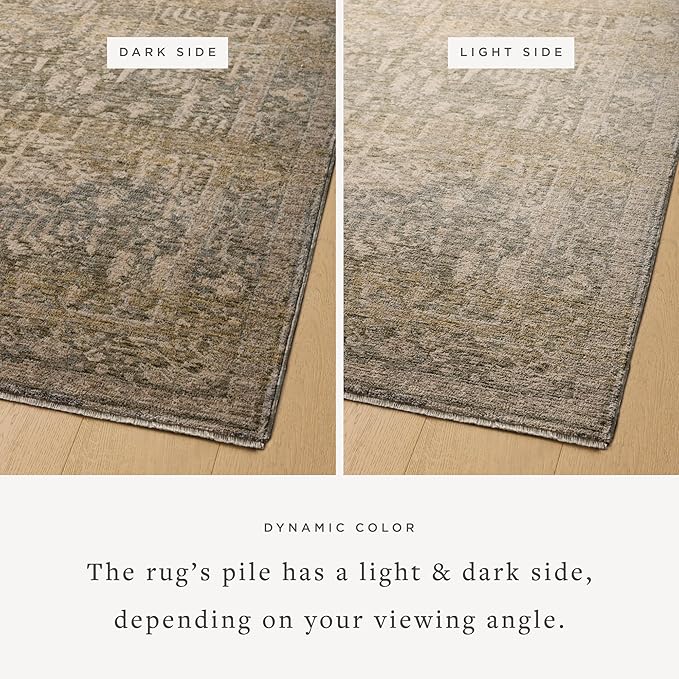 Loloi Magnolia Home by Joanna Gaines Junie Collection JUE-02 Moss/Natural 7'-10" x 7'-10", .38" Pile Height, Round Area Rug