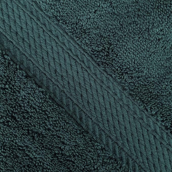 Superior Egyptian Cotton Pile Bath Towel Set of 4, Ultra Soft Luxury Towels, Thick Plush Essentials, Absorbent Heavyweight, Guest Bath, Hotel, Spa, Home Bathroom, Shower Basics, Teal