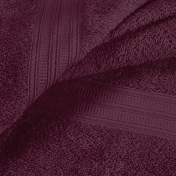 BOUTIQUO Ultra Soft Cotton 6 -Piece Hand Towel Set 16x24 Inch, Ideal for use in Bathroom, Kitchen, Gym, Spa & General Cleaning, Compact & Lightweight Multi Purpose Hand Towels - Burgundy