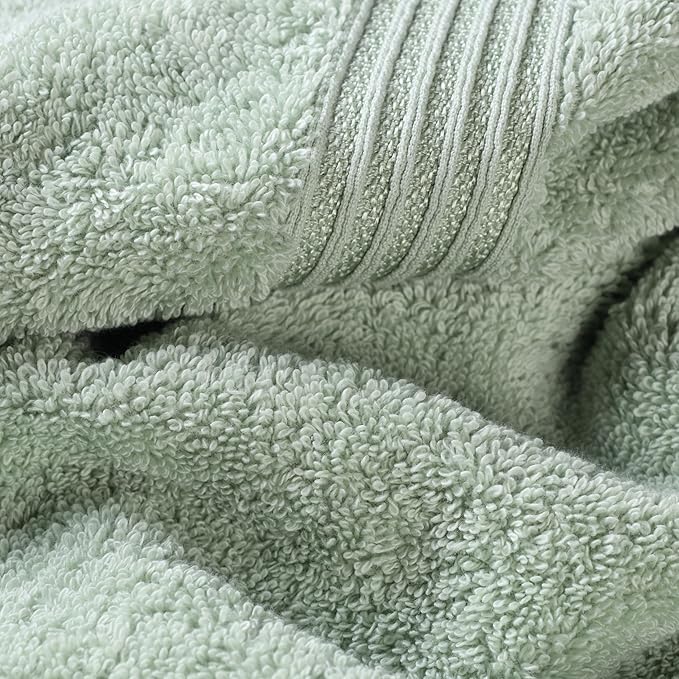 Superior Heritage Egyptian Cotton 3 Piece Towel Set, Assorted Absorbent Towels for Bathroom, Guest Bath, Luxury Home Decor Essentials, Includes 1 Bath, 1 Hand, 1 Face Towel/Washcloth, Sage