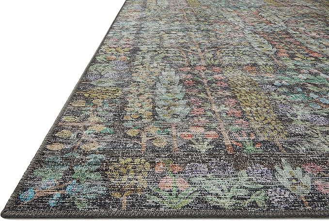 Loloi Rifle Paper Co. Maison Collection MAO-07 Charcoal 2'-6" x 7'-6", .19" Pile Height, Runner Rug