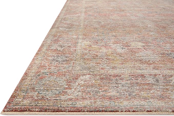 Loloi Magnolia Home by Joanna Gaines Millie Collection MIE-04 Sunset/Multi 5'-3" x 5'-3", .25" Pile Height, Round Area Rug