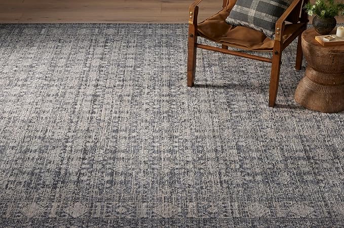 Loloi Amber Lewis Alie Collection ALE-03 Charcoal/Dove 7'-10'' x 7'-10'', .13'' Pile Height, Round Area Rug