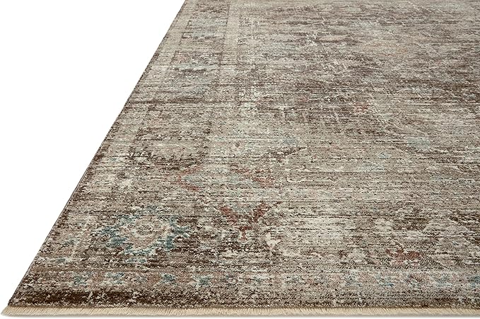 Loloi Magnolia Home by Joanna Gaines Millie Collection MIE-03 Charcoal/Dove 9'-6" x 13'-1", .25" Pile Height, Area Rug