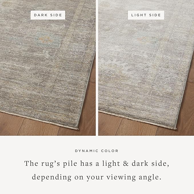 Loloi Magnolia Home by Joanna Gaines Millie Collection MIE-05 Stone/Natural 2'-7" x 10'-0", .25" Pile Height, Runner Rug