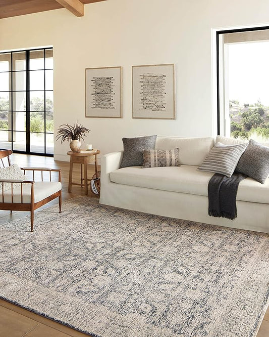 Loloi Amber Lewis Alie Collection ALE-05 Charcoal/Beige 9'-6'' x 13'-1'', .13'' Pile Height, Area Rug