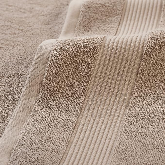 Arkwright 100% Cotton Luxury 36 Piece Bath Towel Sets Bulk - Case of 6 - Soft & Absorbent 600 GSM, Quick-Drying, Perfect for Beach Houses, Hotels, and Rental Properties, Latte Beige