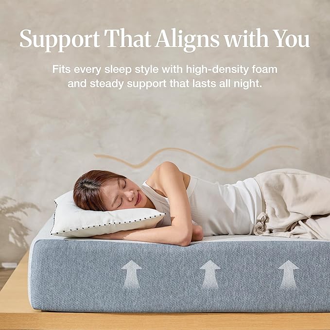 LIFEMENT Basic Twin Graphite Infused Memory Foam Mattress in a Box | Medium Firm Bed, Fiberglass Free, CertiPUR-US & Oeko-TEX Certified Foam, Cooling Pressure Relief Comfort, 6 Inch