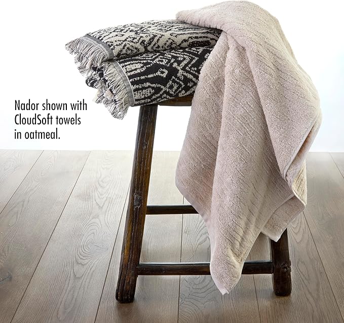 SKL Home Nador Hand Towel, 2-Pack, Black