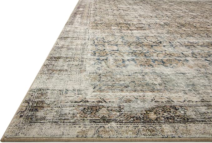 Loloi Amber Lewis Morgan Collection MOG-02 Navy/Sand 2'-0" x 5'-0" Accent Rug, Neutral Area Rug for Room Décor, Vintage Rug Inspired, Soft Area Rug for Living Room, Bedroom, Dining Area