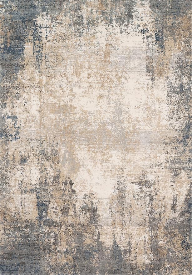 Loloi Teagan Collection TEA-08 Ivory/Mist 2'-8" x 10'-6" Runner Rug, Large, Soft Neutral Rug, High-Traffic for Living Room, Bedroom, Home Office, Dining Area