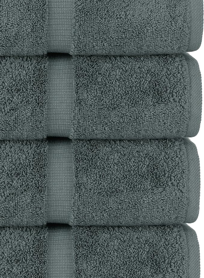 Chakir Turkish Linens |Hotel & Spa Quality 100% Cotton Premium Turkish Towels | Soft & Absorbent (Dark Gray, 6-Piece Towel Sets)