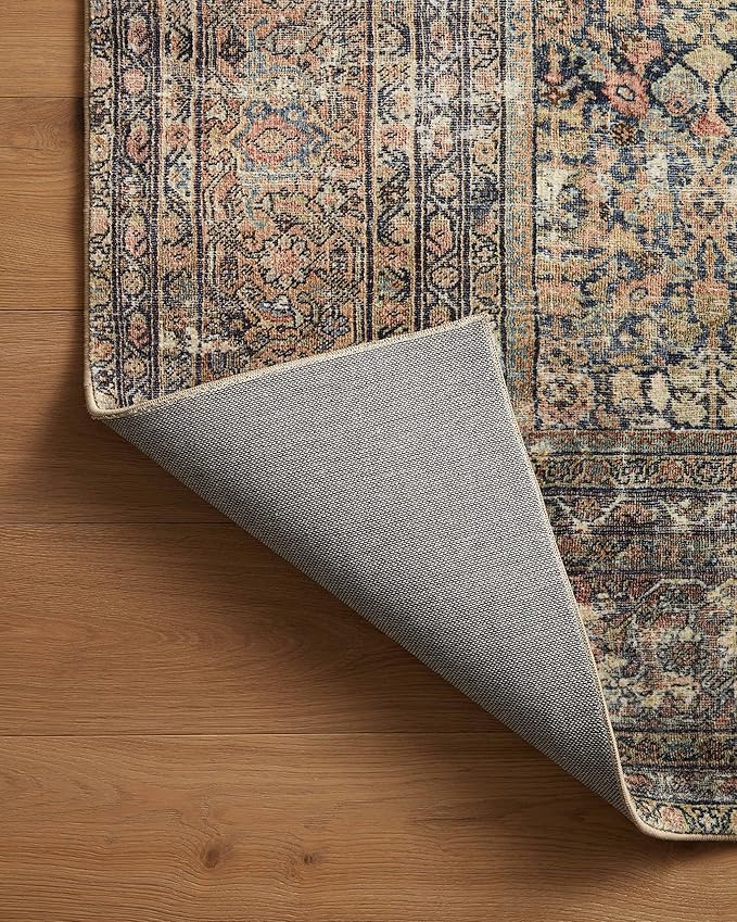 Loloi Amber Lewis Morgan Collection MOG-03 Denim/Multi 3'-6" x 5'-6" 38" Thick Accent Rug feat. CloudPile, Neutral, Room Décor, Vintage Inspired, Livingroom, Bedroom, Dining Area