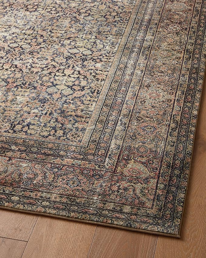 Loloi Amber Lewis Morgan Collection MOG-03 Denim/Multi 8'-3" x 11'-3" 38" Thick Area Rug feat. CloudPile, Neutral, Room Décor, Vintage Inspired, Livingroom, Bedroom, Dining Area