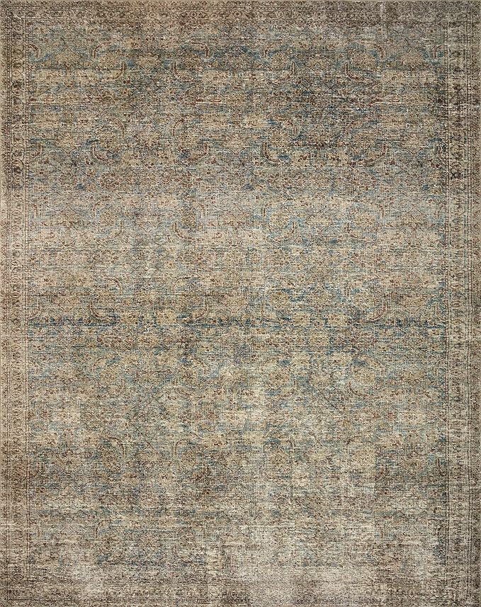 Loloi Amber Lewis Morgan Collection MOG-04 Sea/Sage 5'-0" x 7'-0" 38" Thick Area Rug feat. CloudPile, Neutral, Room Décor, Vintage Inspired, Livingroom, Bedroom, Dining Area