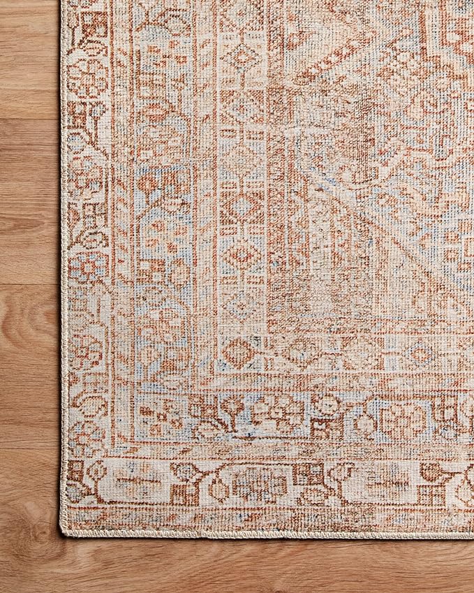 Loloi Chris Loves Julia Jules Collection JUL-04 Tangerine/Mist 3'-6'' x 5'-6'', .13" Pile Height, Accent Rug