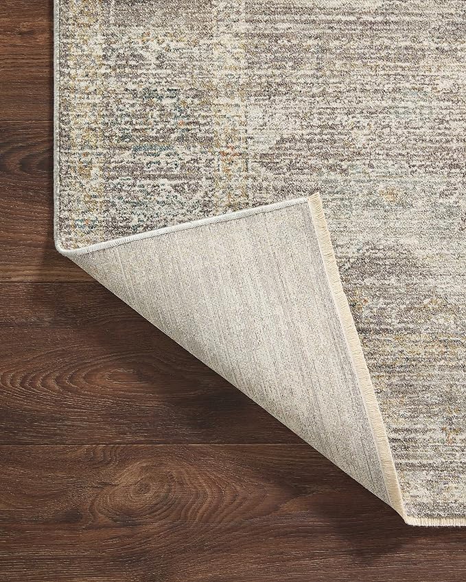 Loloi Magnolia Home by Joanna Gaines Millie Collection MIE-05 Stone/Natural 9'-6" x 13'-1", .25" Pile Height, Area Rug