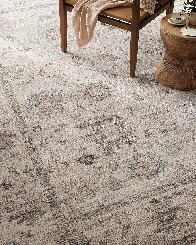 Loloi Magnolia Home by Joanna Gaines Millie Collection MIE-01 Silver/Dove 9'-6" x 13'-1", .25" Pile Height, Area Rug