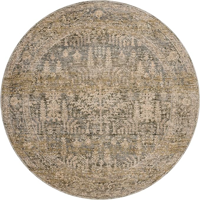 Loloi Magnolia Home by Joanna Gaines Junie Collection JUE-02 Moss/Natural 7'-10" x 7'-10", .38" Pile Height, Round Area Rug